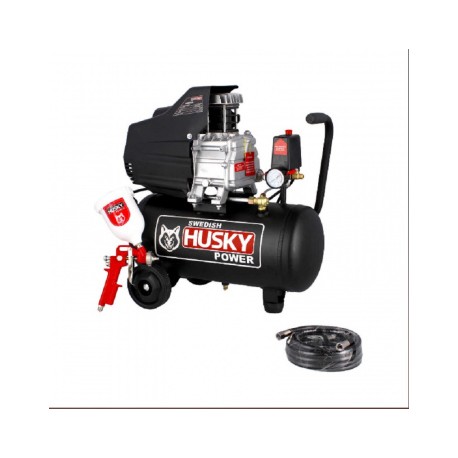 Compresor Husky con pistola y manguera de 2.5HP y 25LT